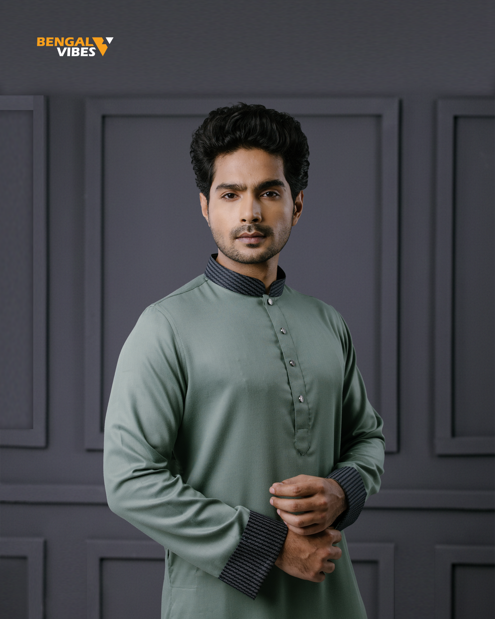 Deep Olive Accent Panjabi