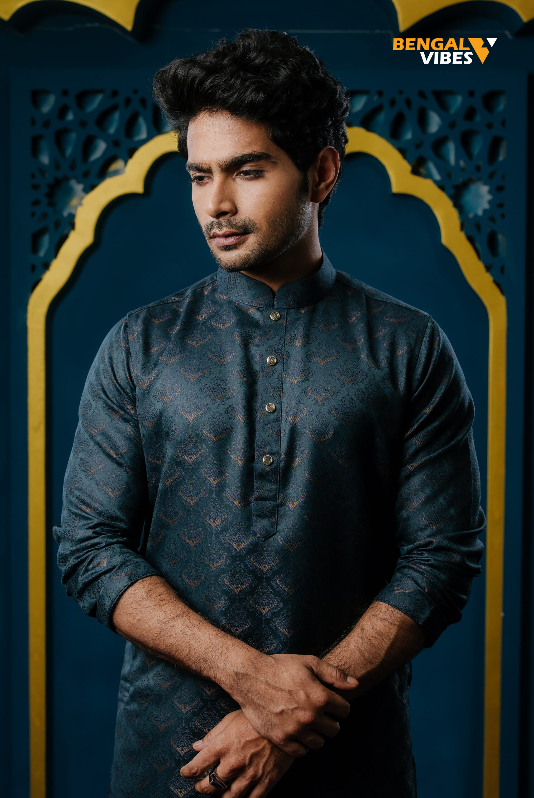 Emerald Regal Motif Panjabi